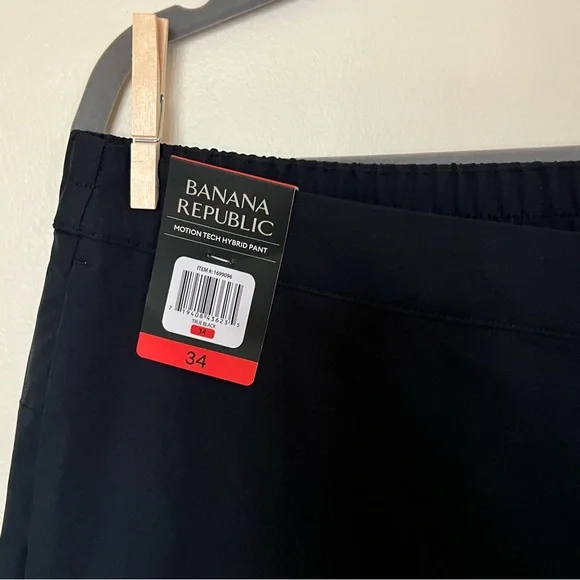 NWT Men’s Black Banana Republic Motion Tech Hybrid Pant - Picture 2 of 5